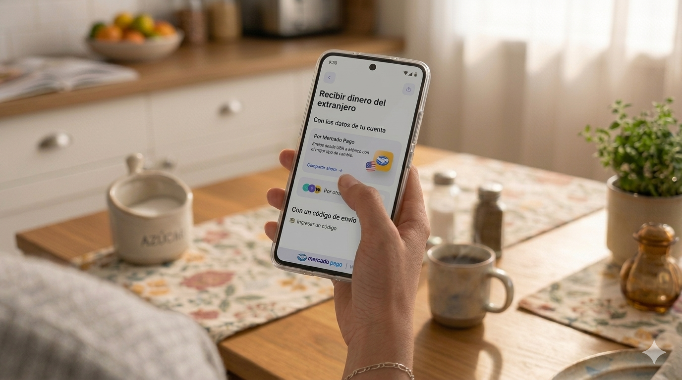 Mercado Pago remittance hub mockup