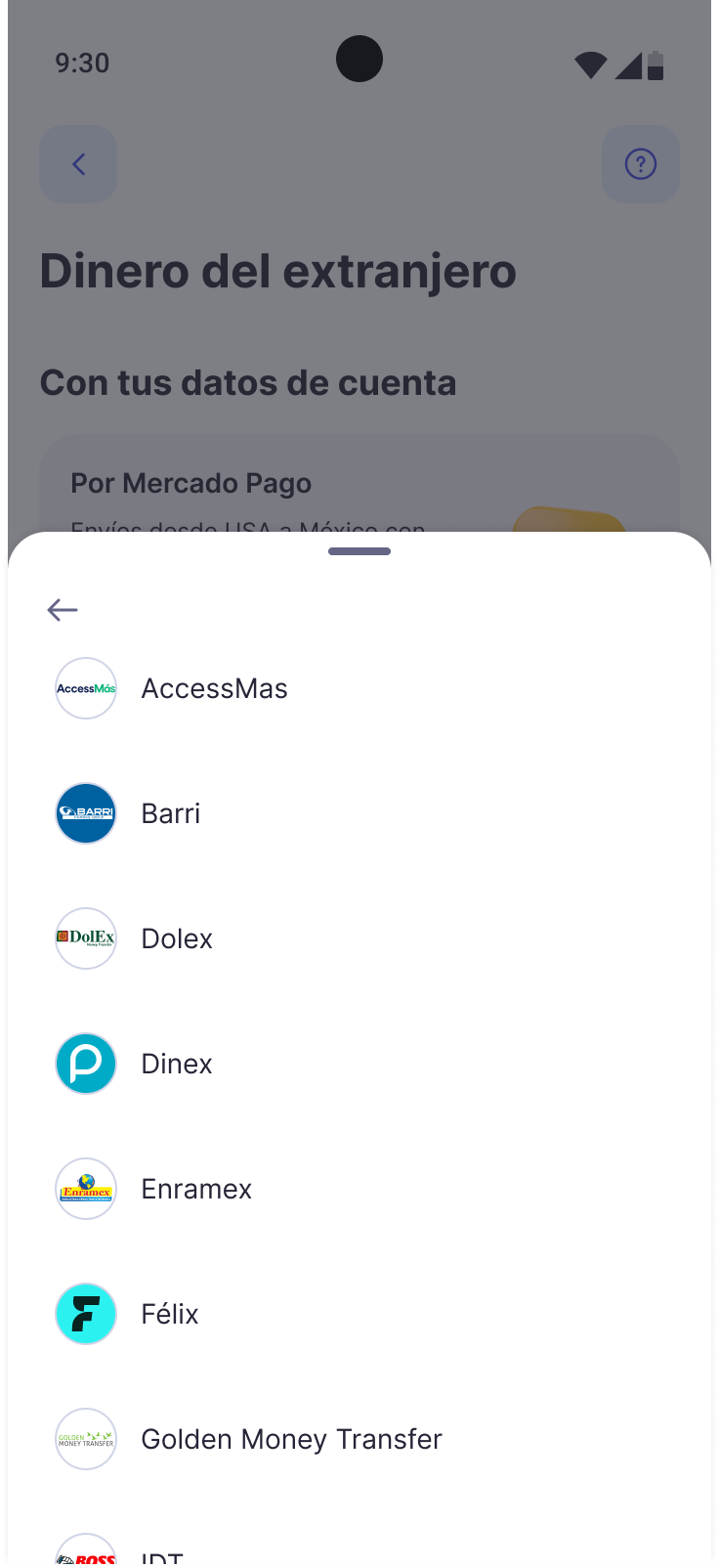 Final UI — bottom sheet for sharing data with another provider